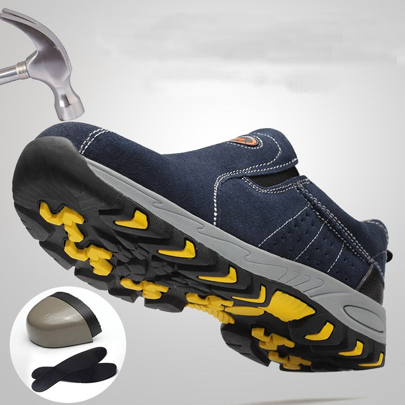 Steel Toe Safety Work Shoes Men Fashion Summer Breathable Slip