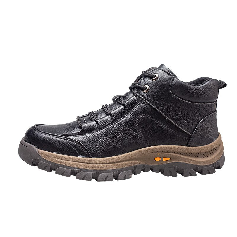 Men Leather Safety Work Boots Steel Toe Puncture-proof Indestructible