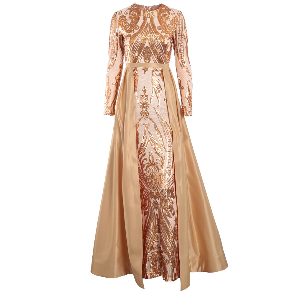 Evening wear Dresses: Long Sleeves Muslim Evening Dress