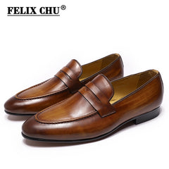 Men Penny Loafers Leather Shoes Genuine Leather Elegant Wedding