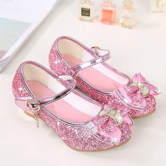 Spring Crystal Children Shoes Girls Princess Shoes Glitter Baby Dance