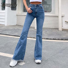Women's Raw Hem Flare Jeans
