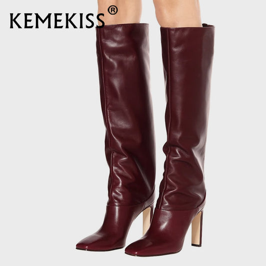 Plus Size 34-43 Knee High Boots Women Fur Warm Winter