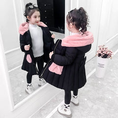 Children Winter Jacket for Girl Hooded Coat snowsuit Down cotton