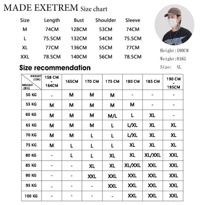 Lighting Graphic Long Sleeve T Shirts Gothic Punk Rock Tees Men Hip Hop