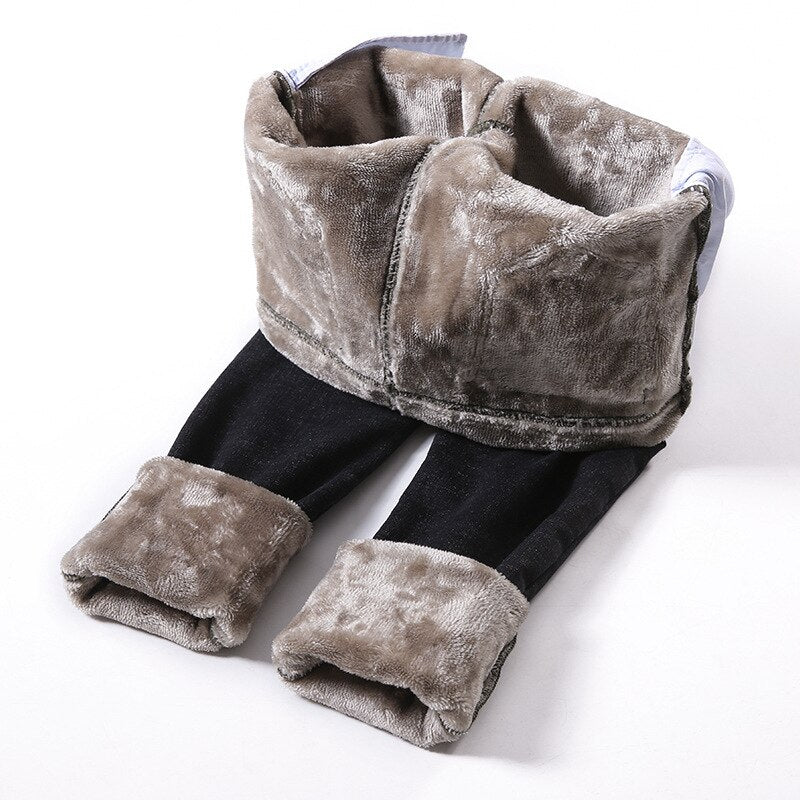 Thick Winter Warm Skinny Jeans for Women Female High Waist Velvet