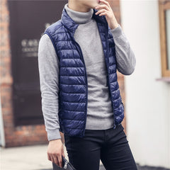 Fashion Brand Men Down Vest Coats Winter Casual Sleeveless