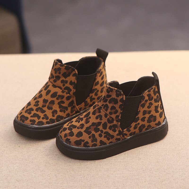Leopard Children Snow Boots Slip on Toddler Girl Boots Baby Winter Shoes