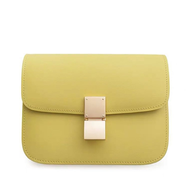 Genuine Leather Ladies Tofu Bag Luxury Design Handbag Purse Small