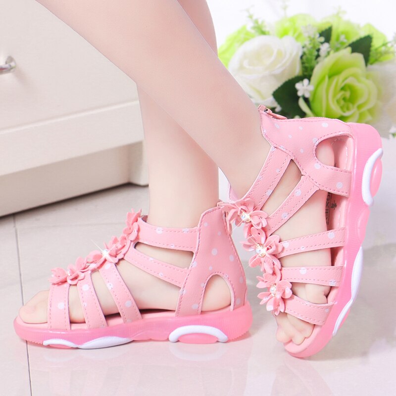 Princess Floral Sandals For Girls Little Big Kids Roman Sandals Children