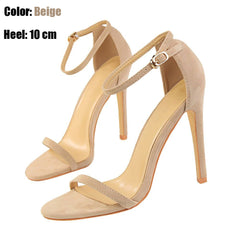 Charming Women Open Toe Ankle Strap Stiletto Heel Dress Sandals Elegant