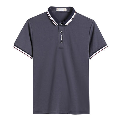 summer casual polo shirt men short sleeve turn down collar slim fit