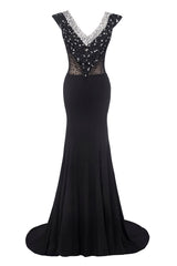 Homecoming Dresses: Mermaid Prom Dress Crystal Sleeveless Sequin Appliques