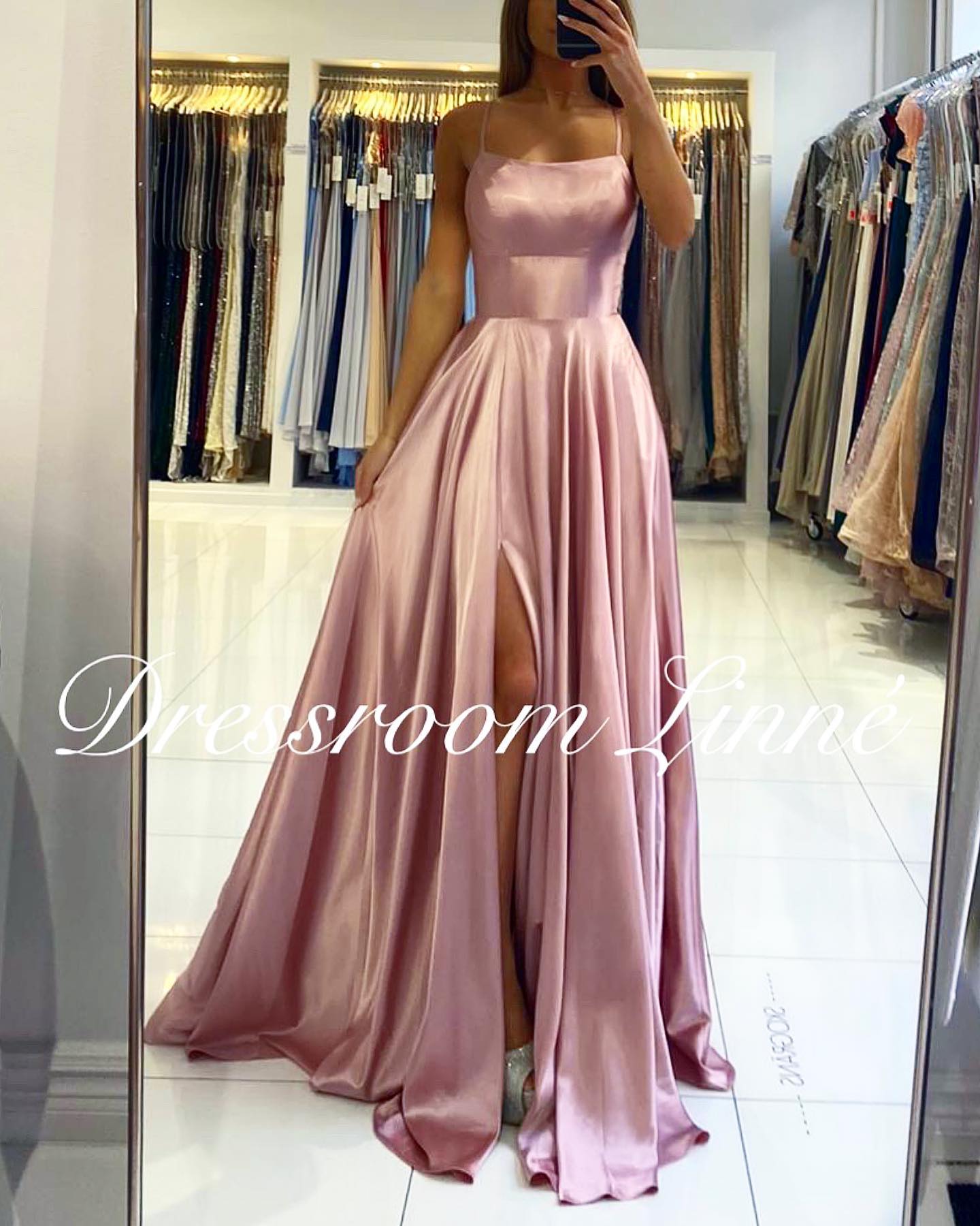 Homecoming Dresses: Prom Dress Satin A-line Gown with Strappy Lace Up Back