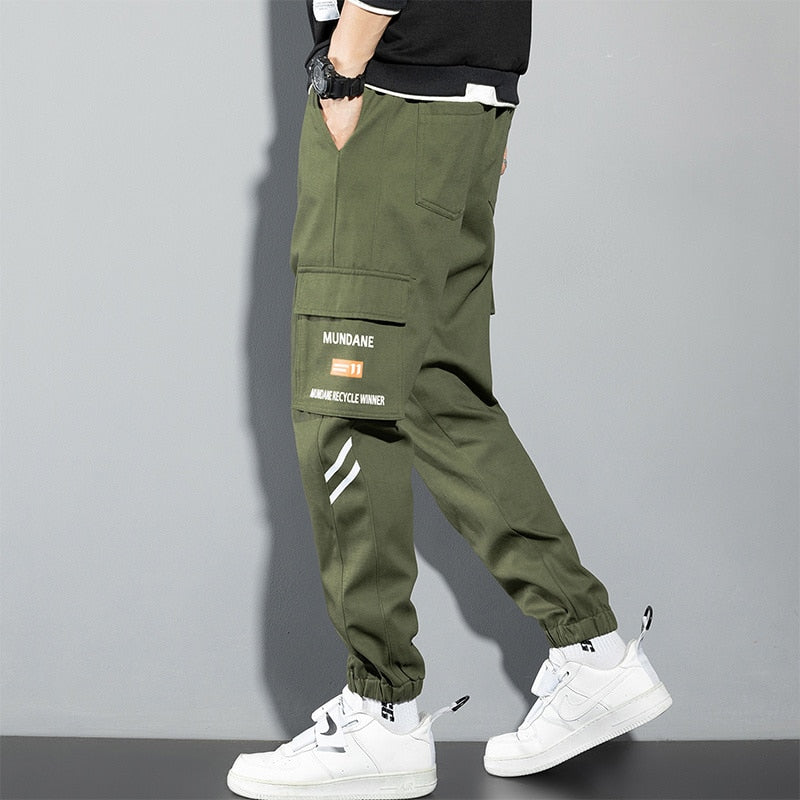 Black Cargo Pants Men Y2K Streetwear Casual Pants Green Plus Size Camo
