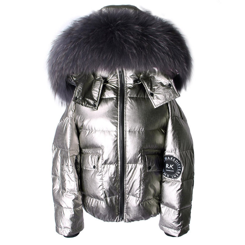 Winter Jacket Women Real Fur Coat Parkas Duck Down Lining Coat