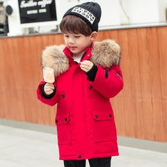 Winter White duck down Jacket Boys Parka Thick Warm Baby Outerwear Coat