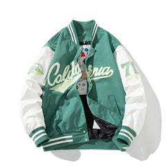 Embroidery Varsity Jacket Men Women Letter Vintage Jacket Fashion Baseball