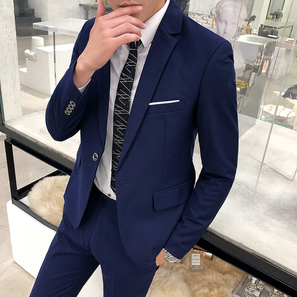 Tuxedo for Mens: Blazers Pants Vest 3 Pieces Sets Fashion Men Casual Boutique Business