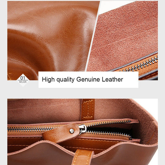 Leather Bag Ladies Genuine Leather Handbags Big Women Bag Large