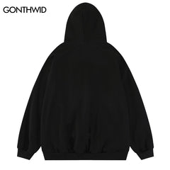 Hip Hop Hoodie Sweatshirt Streetwear Mens Shadow Graphic Print Punk Gothic