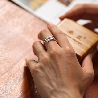 Valentine Day Gift Love Hug Open Ring Retro Simple Rings Letter Finger