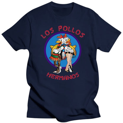 Men high quality t-shirt 100%cotton Breaking Bad LOS POLLOS Chicken