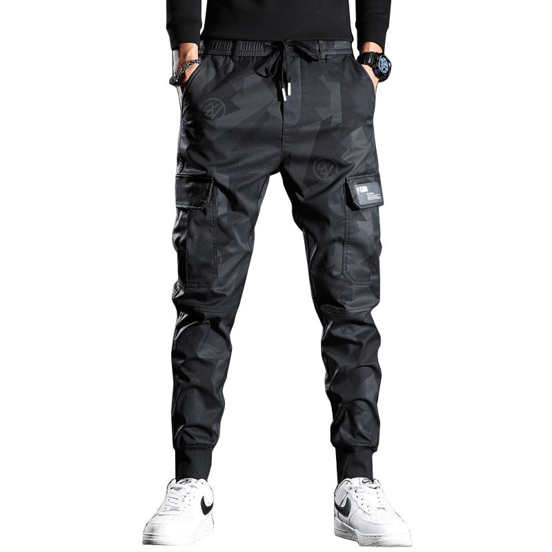 Sweatpants Men Camouflage Elasticity Military Cargo Pants Drawstring Multi