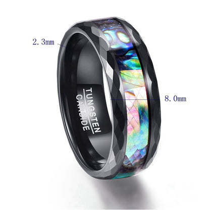 Tungsten Carbide Multi-Faceted Polishing Promise Band Men Rings Multi-size