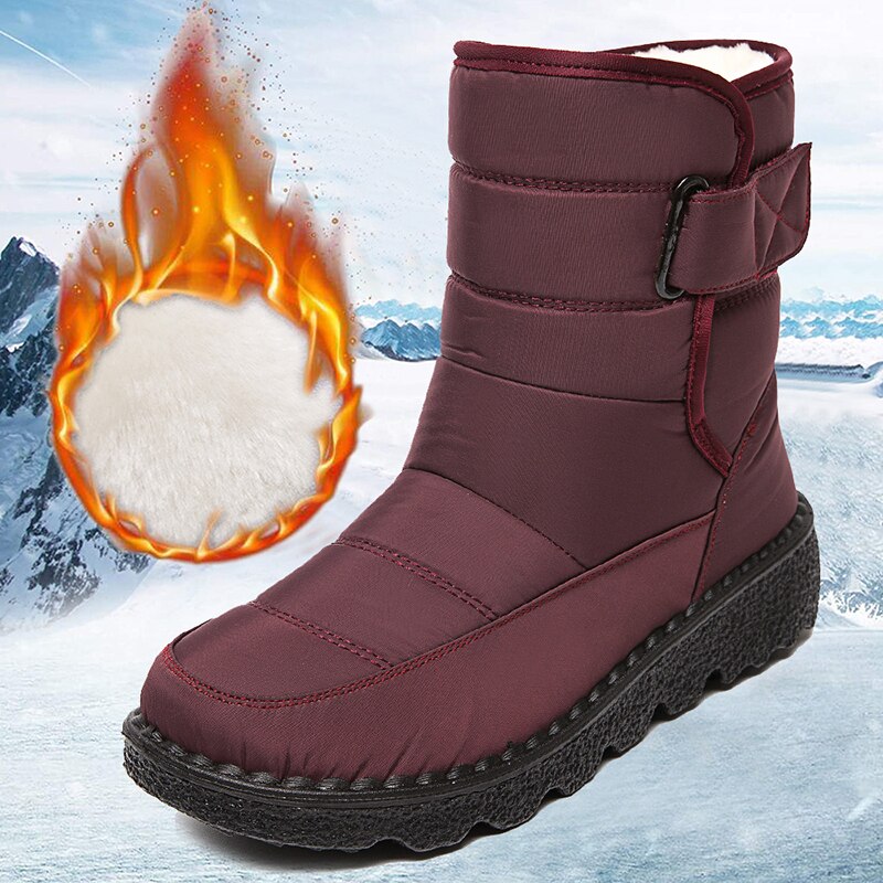 Non Slip Waterproof Snow Boots for Women Thick Plush Winter Ankle
