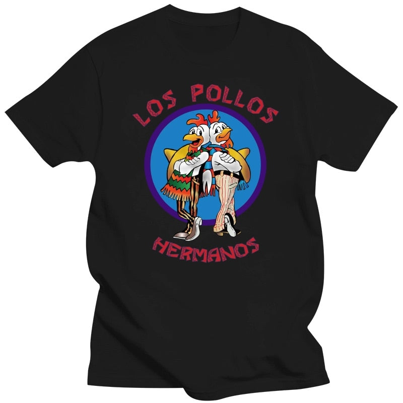 Men high quality t-shirt 100%cotton Breaking Bad LOS POLLOS Chicken