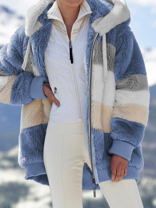 Women Spring and Autumn Oversize Long Teddy Bear Coat Warm Thickening