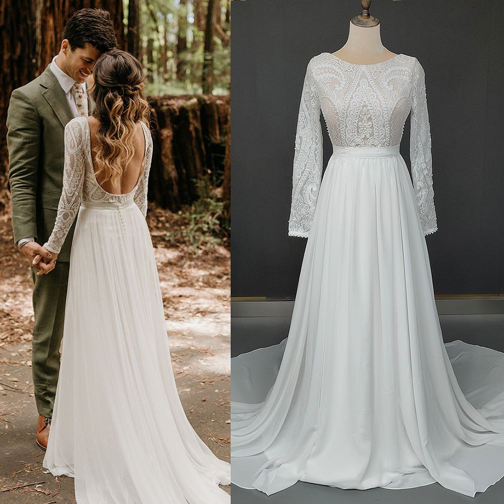 White Bridesmaid Dresses: Outdoor Wedding Dress Backless Buttons Up Soft Beach