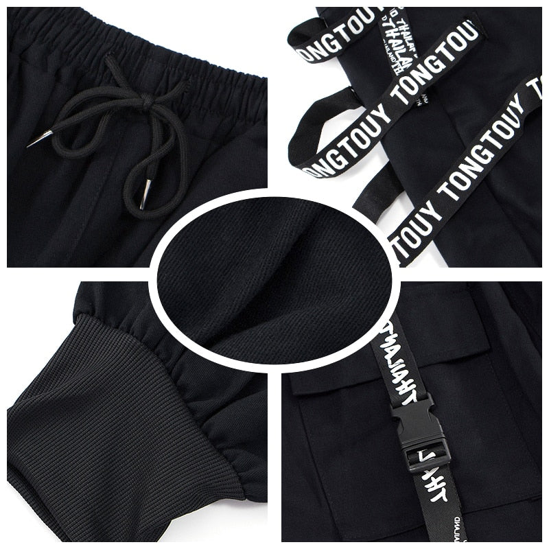Black Cargo Pants Men Joggers Cargo Trousers for Men Jogging Japanese