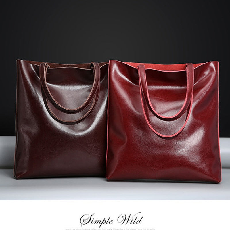 Leather Bag Ladies Genuine Leather Handbags Big Women Bag Large