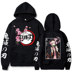 Slayer Kimetsu No Yaiba Hoodie Hip Hop Anime Pullovers Tops Loose Long Sleeves