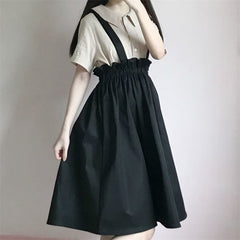 Spring Autumn Women Skirt Casual Sweet A-line Long Skirts Solid