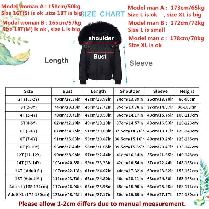 super warm filling white duck down winter coats for kids- Teenager
