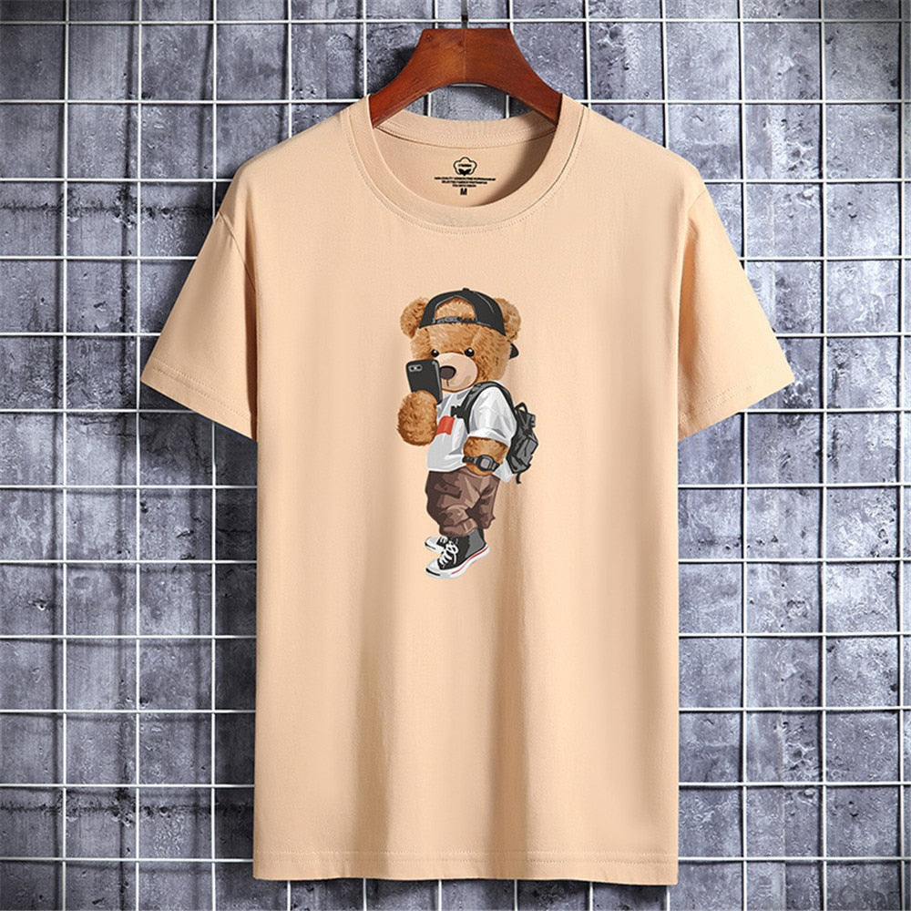 Funny Bear Harajuku Tshirt For Men Summer T-shirt Short Sleeve T-shirt Men