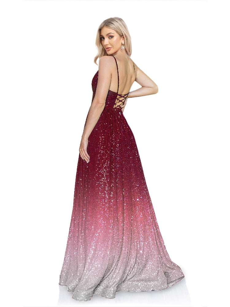 Evening wear Dresses: Elegant Green Red Evening Dress Formal Cocktail Gowns
