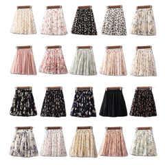 summer big swing skirt high waist chiffon A-line short skirt umbrella skirt