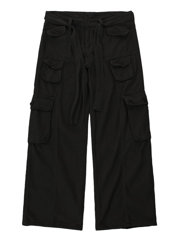High street retro casual large pocket overalls men and women