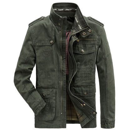 Plus Size 7XL 8XL Military Jacket Men Spring Autumn Cotton Outdoor Multi-pocket