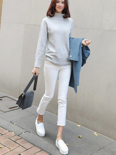 Solid White Jeans Women Straight Leg Fashion Cozy Soft y2k Streetwear Boyfriend