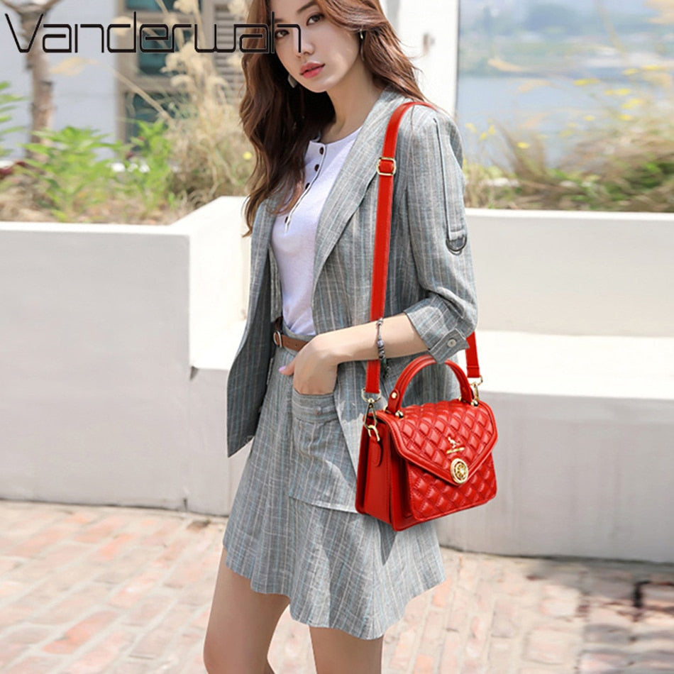 Luxury Women 3 Layers Handbags High Quality Designer Soft Leather Crossbody