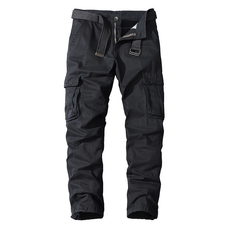 Men Military Trousers Casual Cotton Solid Color Cargo Pants Men Outdoor