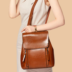 Genuine Leather Women Backpack Rucksack Cross body Shoulder Bag Girls