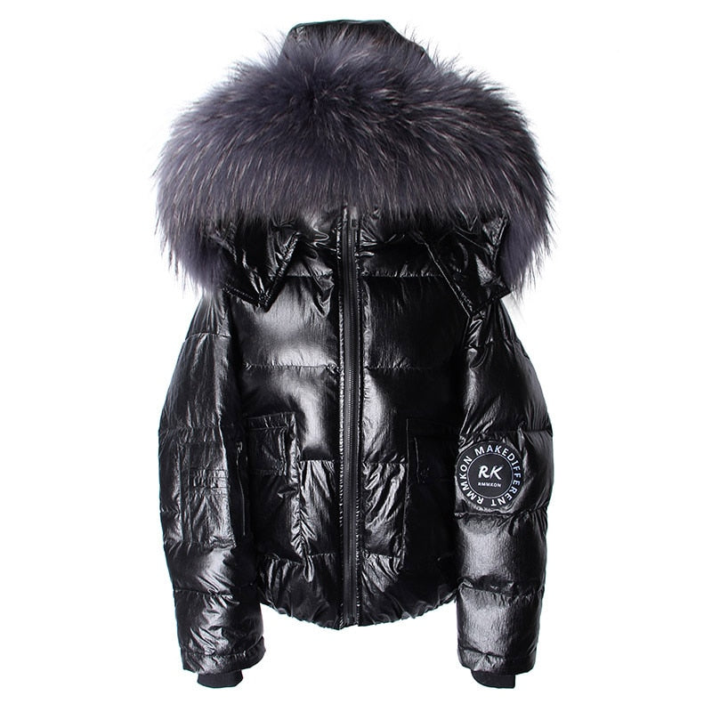 Winter Jacket Women Real Fur Coat Parkas Duck Down Lining Coat