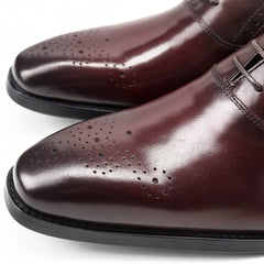 Oxfords Shoes Luxury Men Genuine Leather Office Business Wedding Black Red Wine Formal Shoe