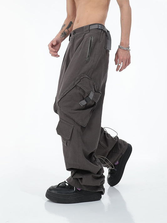 American street fashion big pocket overalls trousers loose casual design
